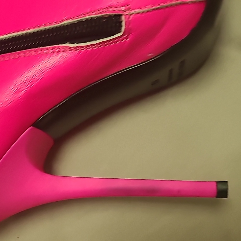 Over The Knee Hot Pink Genuine Leather Stiletto Boots 5-in Heel Read Description - Picture 12 of 17